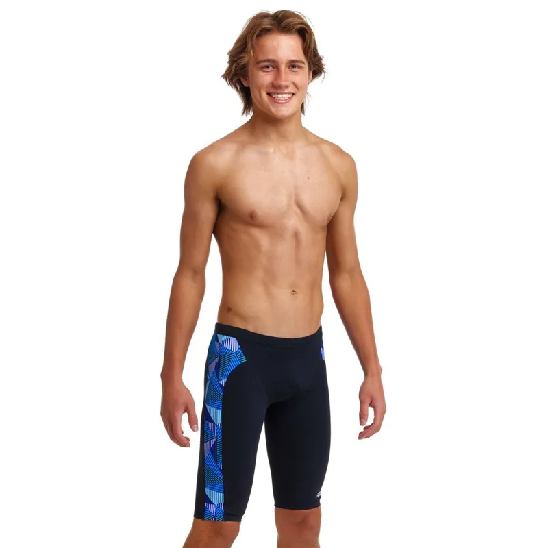 Funky Trunks Boy's Training Swim Jammers Blue Bars-2